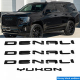 Full Emblem Kit for 2025–2026 GMC Yukon Denali | Denali Ultimate (Gloss Black / Chrome Black) 4-Pack/6-Pack