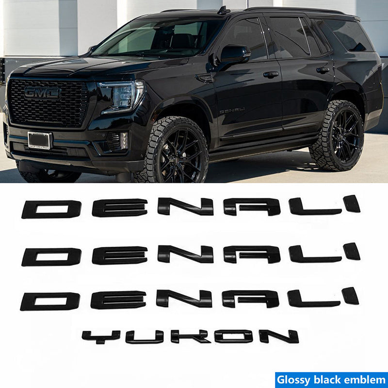 Full Emblem Kit for 2025–2026 GMC Yukon Denali | Denali Ultimate (Gloss Black / Chrome Black) 4-Pack/6-Pack