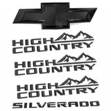 Emblem Kit for 2023+ Chevy Silverado 1500 High Country Grille Bowtie (Chrome / Gloss Black) 4pack / 5pack