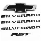 Badge Kit for 2023+ Chevy Silverado 1500 RST Grille Bowtie Emblems (Chrome / Gloss Black) 4pack / 5pack