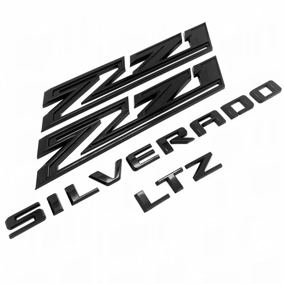 Grille Chevy Bowtie Emblem Kit for 2020+ Silverado 2500HD Z71 LTZ Badge Gloss Black 7-pack