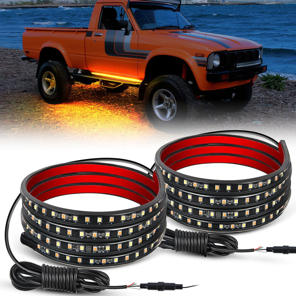 48 Inch LED Running Board Lights White Courtesy & Sequential Amber Turn Signal