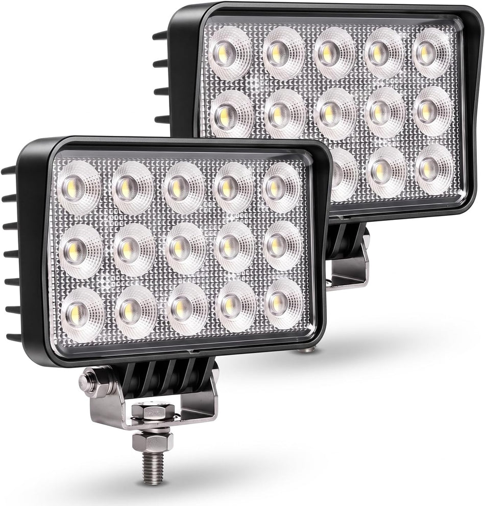 6 Inch LED Work Light Pair – 150° Flood Beam, 10,400 Lumens