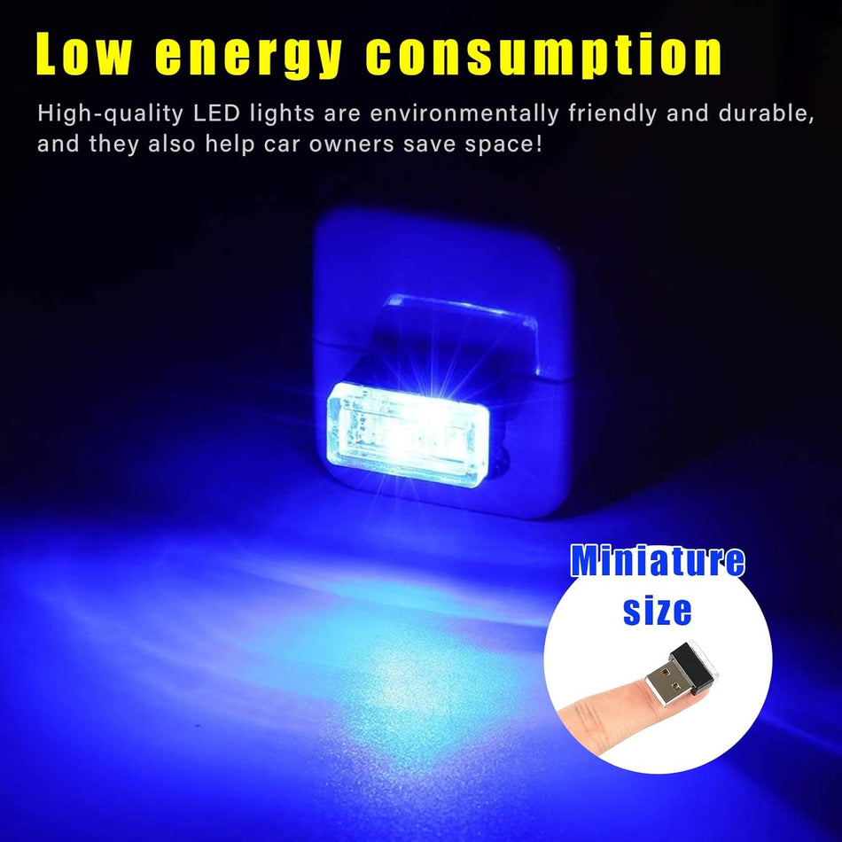 4 PCS USB LED Car Interior Atmosphere Lamp – Plug-in Ambient Lighting Kit
