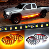 60/70-Inch Running Board Lights – Sequential Amber Turn Signal + White Courtesy DRL (2-Pack)